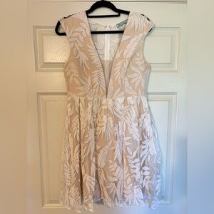 Sleeveless V-Neck Floral Embroidered Dress
